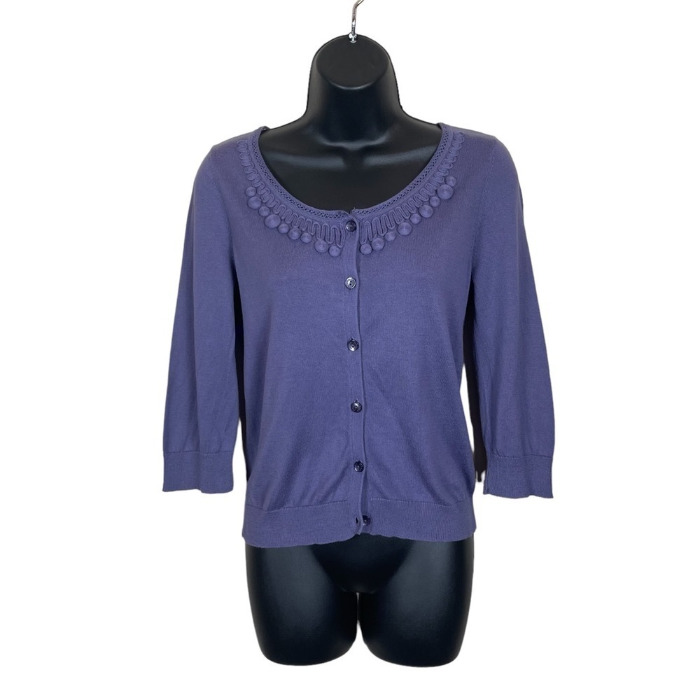 EUC Mexx button up cardigan, 3/4 sleeves, muted mauve colour, size medium.
